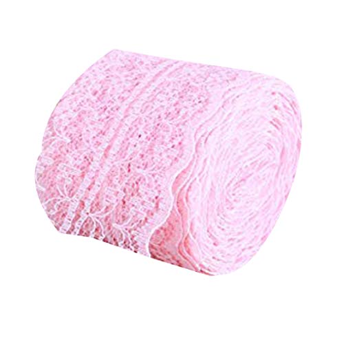 10 Meter langes Spitzenband für Kleidung, Basteln, Nähen, bunter Stoff, Dekoration, hautfreundliches Bastelzubehör für Rock, Rosa, 10 m x 4,5 cm von Wdfnexalai