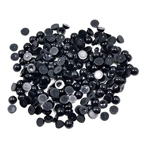 Schwarze Halbperlenperlen, flache Rückseite, Cabochon, für DIY, Scrapbooking, 6 mm, 200 Stück von Wdfnexalai