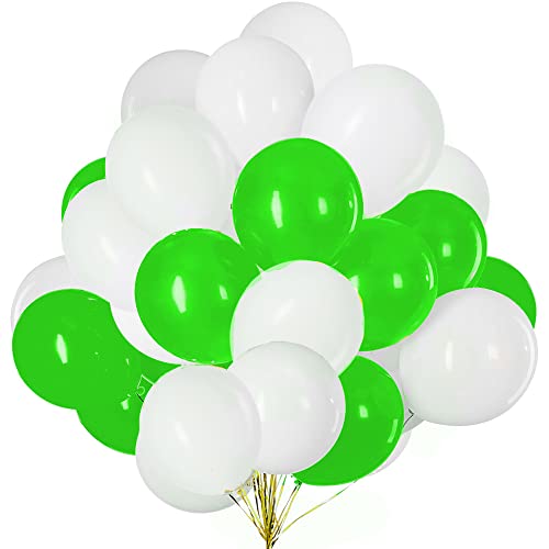 Ballons Grüne und Weißer, 12 Zoll Grüne und Weiss Luftballons Heliumballons Geburtstag Ballons Hochzeit Party Dekorieren 50 Stück von We Moment Zone