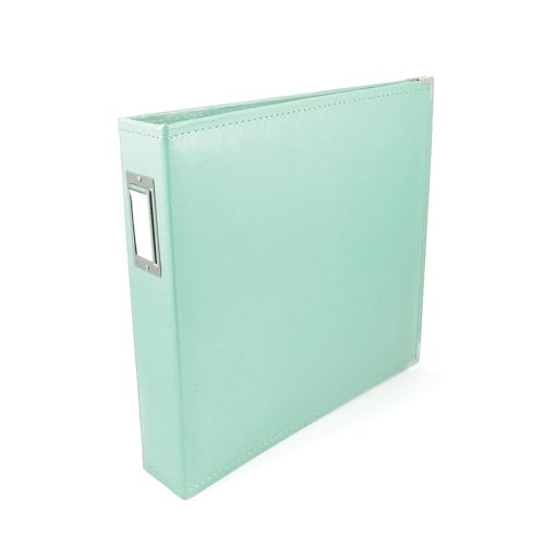 We R Memory Keepers 660240 American Crafts 13' x 15' Faux Leather Ring Album-w/Metal Label and 12' x 12' Page Protectors, Leder, Durchsichtig, One Size von We R Memory Keepers