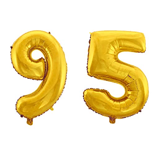 WeAreAwesome Folien-Ballon Luft-Ballon Zahl 95 Gold 60CM XL Aufpusten Geburtstag Jubiläum Jahrestag Feier von WeAreAwesome