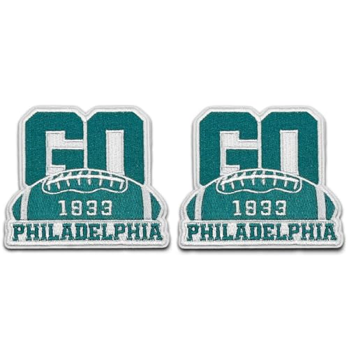 2 x Applikationen für Fußball-Fans, Bastelzubehör, Sportstil, bestickter Aufnäher, DIY-Nähapplikation, Verzierungen und Aufbügler für Philadelphia (B) von Weadatty