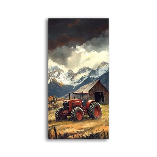 Malen Nach Zahlen Erwachsene Bauernhof Klein Malen Nach Zahlen 40X20cm, Landschaft Bastelset Erwachsene Frauen, Farbiges Leinwand Acrylfarben DIY Ölgemälde Set Dekoration Geschenke für Fraue-z309 von Weaejoan