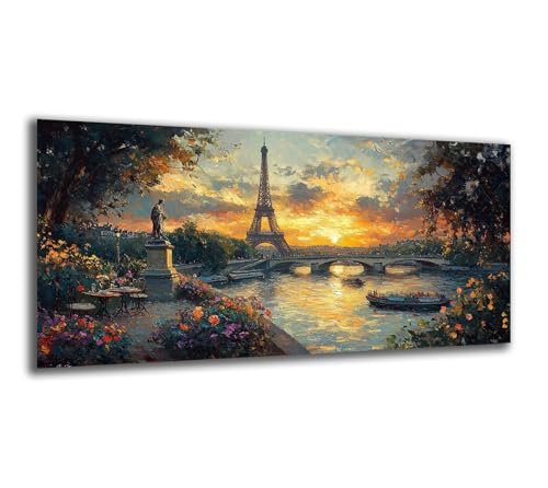 Malen Nach Zahlen Erwachsene Paris Klein Malen Nach Zahlen 40X20cm, Landschaft Bastelset Erwachsene Frauen, Farbiges Leinwand Acrylfarben DIY Ölgemälde Set Dekoration Geschenke für Fraue/Männer-z476 von Weaejoan