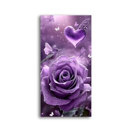 Malen Nach Zahlen Erwachsene Rose Klein Malen Nach Zahlen 40X20cm, Vogel Bastelset Erwachsene Frauen, Farbiges Leinwand Acrylfarben DIY Ölgemälde Set Heim Dekoration Geschenke für Fraue/Männer-z290 von Weaejoan