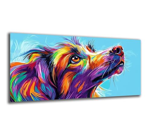 Malen Nach Zahlen Erwachsene Tier Klein Malen Nach Zahlen 60X30cm, Hund Bastelset Erwachsene Frauen, Farbiges Leinwand Acrylfarben DIY Ölgemälde Set zur Heim Dekoration Geschenke für Fraue/Männer-z550 von Weaejoan