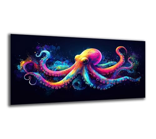 Malen Nach Zahlen Groß 120X60cm Malen Nach Zahlen ab 7 8 9 10 Jahre Mädchen Tier DIY Handgemalt Ölgemälde Set für Anfänger und Kinder, Oktopus Paint by Number Mit Pinseln und Acrylfarbe,No Rahmen-z628 von Weaejoan