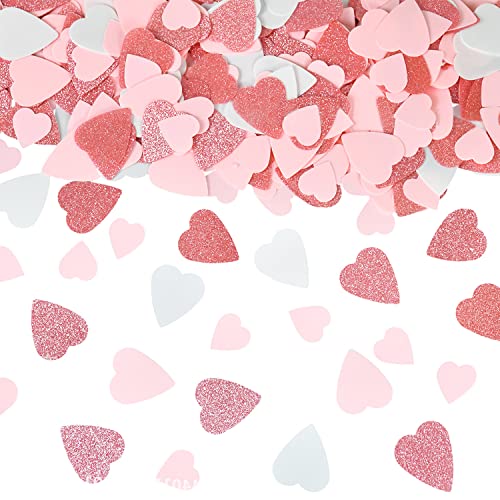 15 g Valentinstag Liebesherz Konfetti Rosa und Silber Glitzer für Hochzeit Jahrestag Geburtstag Babyparty Muttertag Weihnachten Urlaub Tischstreuung Party Dekoration von Weahre