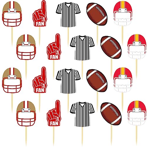 20 Stück American Football Cupcake Topper Kuchen Topper Dessert Muffin Kuchen Dekorationen für Männer Sport Geburtstag Party Gastgeschenk Fußball Mottoparty von Weahre