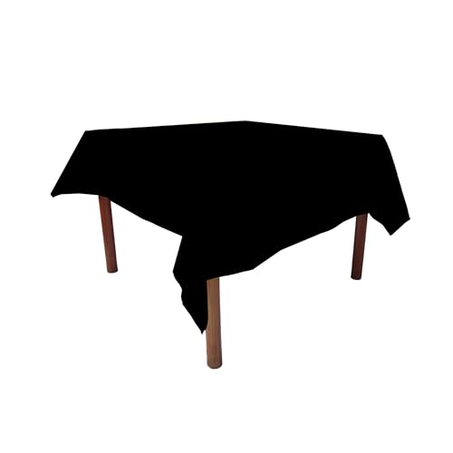 Weavric Rechteckige Tischdecke, 183 X 305 cm, Schwarz, waschbar und wiederverwendbar, knitterfrei, Polyester für Buffet, Küche, Abendessen, Hochzeit von Weavric