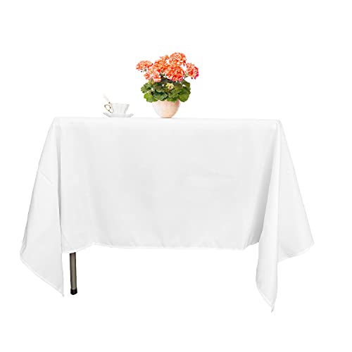 Rechteckige Tischdecke aus Baumwolle, Polyester, rechteckig, Esstischabdeckung, 228 x 396 cm, Leinenstoff, Tischdecke für Küchenpartys, waschbare Tischabdeckung, Party, Bankett, Restaurants, weiß von WedDecor