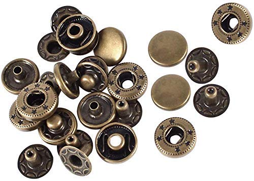 WedDecor 10mm Snap Verbindungen S-Feder 4 Teile Druckknöpfe Nähen Knöpfe für Lederhandwerk, Nähen, Jacken,Hemden, Stoff, Reparatur, DIY Projekte, 50pcs - Bronze, 10mm von WedDecor