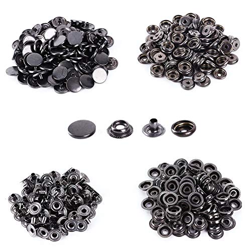 WedDecor 15 mm große Druckknöpfe, strapazierfähig, Eisen, vierteilig, Druckknöpfe für Lederarbeiten, Bootsabdeckung, Reparatur, Ersatz, Kleidung, Rotguss, 10 Sets von WedDecor