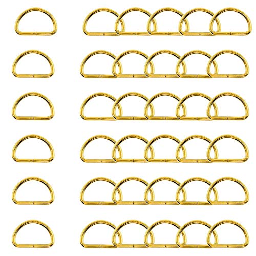 WedDecor 15mm Antiker Messing D-Ringe für Verschluss Gurtband, Basteln, Haustier Halsbänder, Verstellbar Reparatur Beutel, 10 STK. - Gold, 25mm von WedDecor