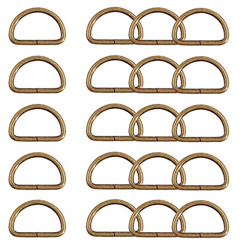 WedDecor 45mm Antik Messing Nicht Geschweißt Metall D Ring Verbindungen Schnalle für Verstellbar Befestigung Gurtband, Kunst und Handwerk, Haustier Kragen, Reparatur Beutel, 20pcs von WedDecor