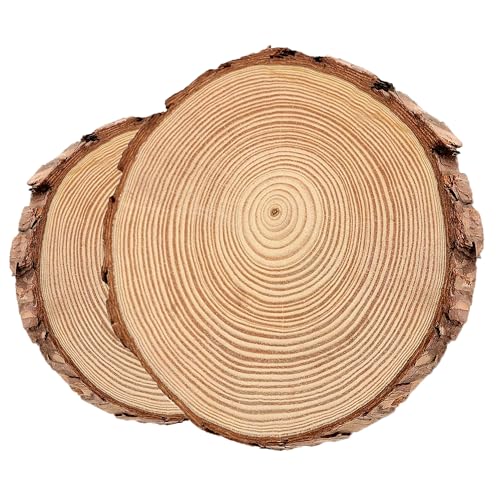 WedDecor Holzscheibe, 6–7 cm, 5 mm dicke Holzscheiben ohne Löcher, unlackierte natürliche Holzscheiben zum Basteln, Holzkreise mit Rinde für Hochzeitsdekorationen, Weihnachtsschmuck, 1 Stück von WedDecor