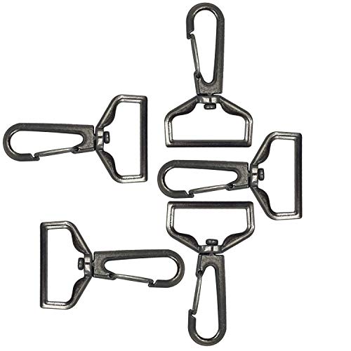 WedDecor Hummer Clips Haken Drehbar Haarklemme Snap Schnallen Verschluss für Schlüsselanhänger, Geldbörse, Riemen, Rucksack, Hängen Artikel, Tasche Zubehör - Gunmetal - 32mm, 32mm von WedDecor