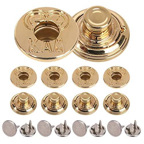 WedDecor KAM Jeans-Knöpfe, 20 mm Ersatz-Jeans-Knöpfe, kein Nähen, Knopfverschluss mit Nieten auf der Rückseite, für Denim, Jeans, Jacken, Kleidungsreparatur, Legierung, Gold, 20 Stück WedDecor KAM Jeans-Knöpfe, 20 mm Ersatz-Jeans-Knöpfe, kein Nähen, Knopfverschluss mit Nieten auf der Rückseite, für Denim, Jeans, Jacken, Kleidungsreparatur, Legierung, Gold, 20 Stück von WedDecor