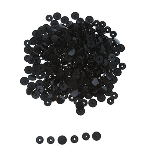 WedDecor Nahtfreies Original Kam Snap Presse Plastik Verbindungen Knöpfe T3 Größe Für DIY Kunst & Basteln Bekleidung Kinder Kleidung Lätzchen Windeln Wolle Stoffe, Schwarz, 50pcs von WedDecor