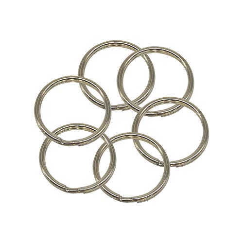 WedDecor Spaltringe Metall Closed Sprung Schlüsselringe für Heim Auto Schlüssel Ketten, Leine, Brieftasche Geldbörse Machen, Lederhandwerk, DIY Basteln Projekt - Silbern, 30mm - Flat Round von WedDecor