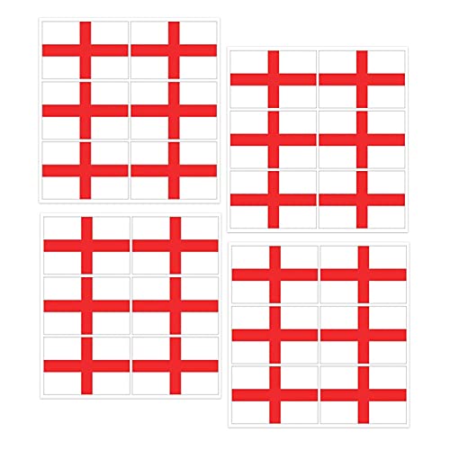 WedDecor St. George Cross England Fußball Flagge Aufkleber, selbstklebende langlebige Aufkleber für Unterstützung der England Team Fußball WM Aufkleber und Sportveranstaltungen, 40 Stück von WedDecor