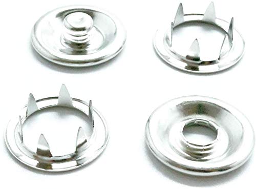 Weddecor 4 Teile Druckknöpfe Nickle Frei Messing Snap Poppers Verbindungen für Bekleidung Reparatur Lederhandwerk Nähen Jacke Hemd Baby Lätzchen, 11mm, Silber - Silbern, 11MM von WedDecor