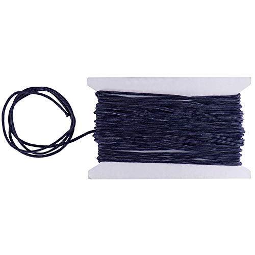 Weddecor Nylon Saiten Rand Kordel 1.2mm Paracord Satin Geflochten Verdreht Synthetische Rattail Schnüre für Chinesisch Knoten Perlung Schmuckherstellung Macrame Handwerk - Marineblau von WedDecor