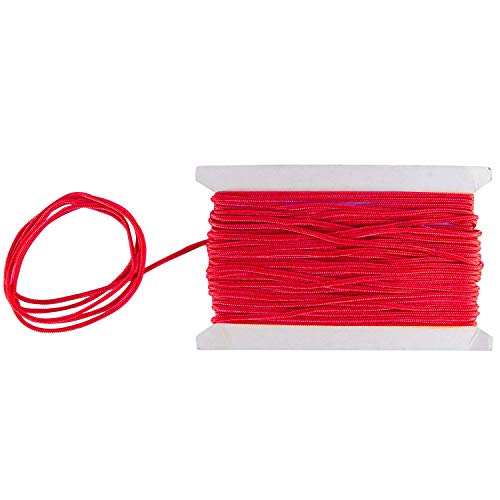 Weddecor Nylon Saiten Rand Kordel 1.2mm Paracord Satin Geflochten Verdreht Synthetische Rattail Schnüre für Chinesisch Knoten Perlung Schmuckherstellung Macrame Handwerk - Rot von WedDecor