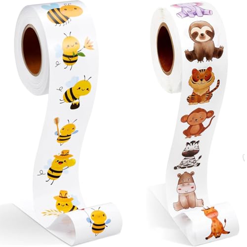 WeddHuis Biene Aufkleber 1000pcs Biene Belohnungsaufkleber Niedlich Biene Aufkleber Bienen Stickers Kleine Bienen Aufkleber Biene Aufkleber Rolle Bee Sticker Wasserfest Aufkleber Biene von WeddHuis