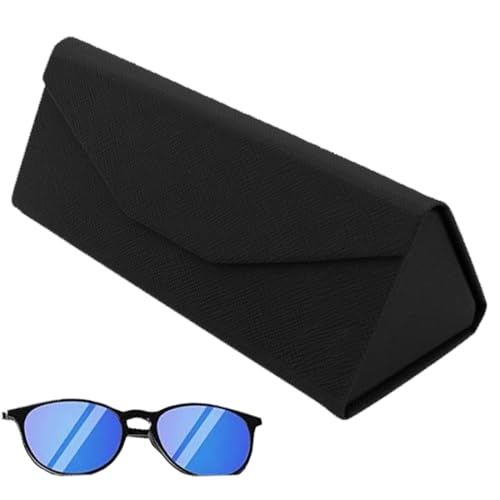 WeddHuis Faltbar Brillenetui für Sonnenbrille Hartschale Dreieckige Tasche mit Magnetverschluss Innenfutter für Lesebrille Sportbrille Groß Modern Leicht Design Auto Tasche Unisex Herr Damen Kind von WeddHuis