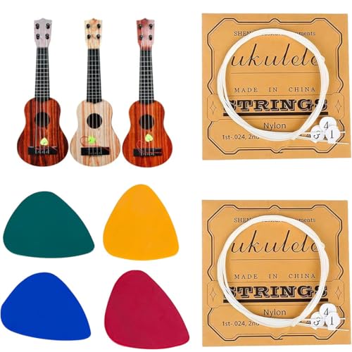 WeddHuis Nylon Ukulele Saiten 4 Filz Picks Plektrum Ukulele Ukulele Saiten Set Ukulele Saiten Akustische Ukulele Saiten Ukulelen ZubehöR Nylonsaiten FüR Ukulelen Mit Plektren von WeddHuis