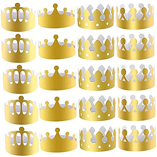 Weddflower Kings Krönungspapier Kronen Geburtstagsfeierdekorationen für Kinder Erwachsene 20pcs Party Hüte von Weddflower