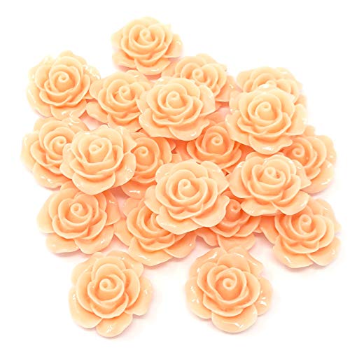 Hochzeit Touches 20 x Pfirsich 20 mm Harz Rose Shabby Chic flatbacks Craft, Verzierungen von Wedding Touches