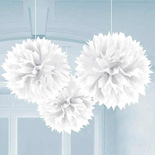 White Paper Fluffy Decorations 40cm /3 von amscan