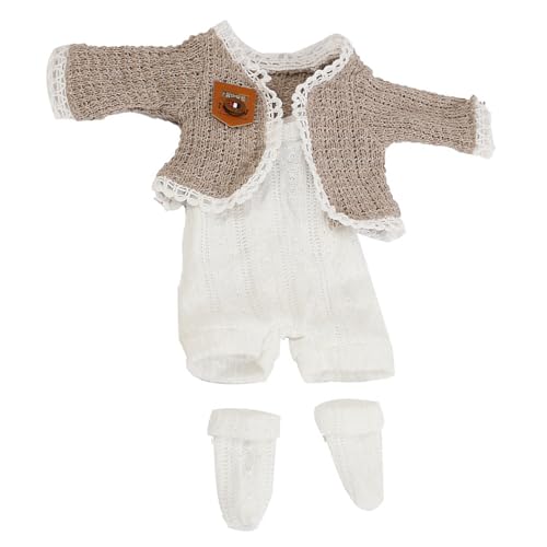 Wedhapy Babypuppen Reborn-Puppen Kleidung für 12x4-Zoll-Puppen 1 Set DIY süße dekorative Puppenkleidung Simulation Winter Befestigungsband Schlafende Reborn-Puppe Khaki von Wedhapy