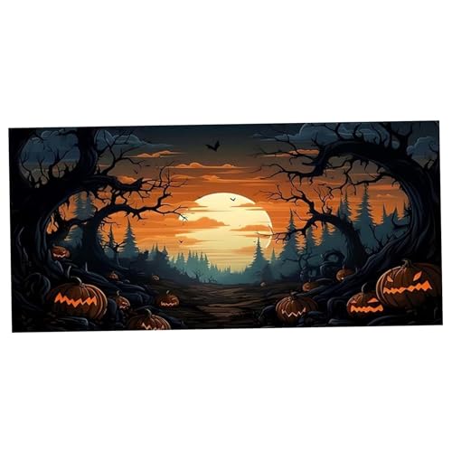 Wedhapy Halloween-Garagentor-Abdeckung 2,4 x 2,1 m Fledermaus-Kürbis Halloween-Garagentor-Dekoration hängendes Halloween-Garagentor-Banner mit Seil für die Wand im Haushof von Wedhapy