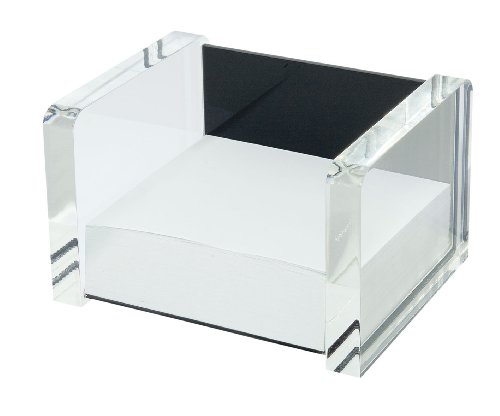 Wedo 607001 Acryl Zettelbox (Acryl Exklusiv) glasklar/schwarz, (B)116 x (T)99 x (H)75 mm von WEDO
