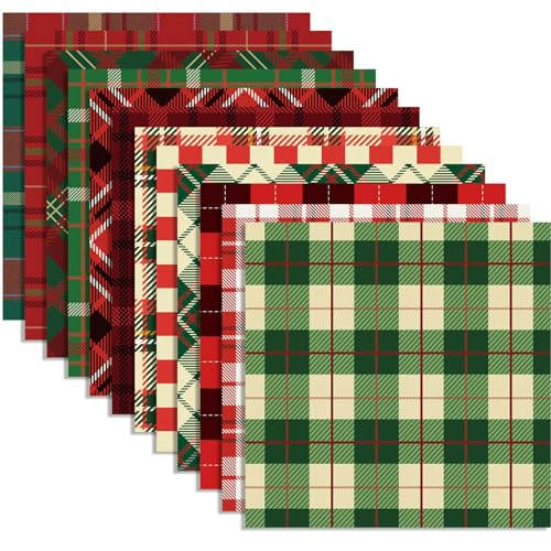 Weihnachts-Sammelalbumpapier, Weihnachtskarton, 12 Designs 24pcs Weihnachten Plaid Scrapbook Spezialpapier doppelseitige Kollektion Plaid dekorativ von Weduspaty