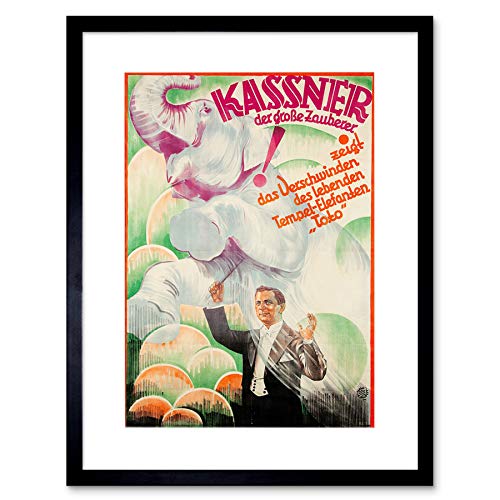 Wee Blue Coo ADVERTSING THEATRE STAGE MAGICIAN KASSNER ELEPHANT MAGIC GERMANY PRINT B12X6946 von Wee Blue Coo