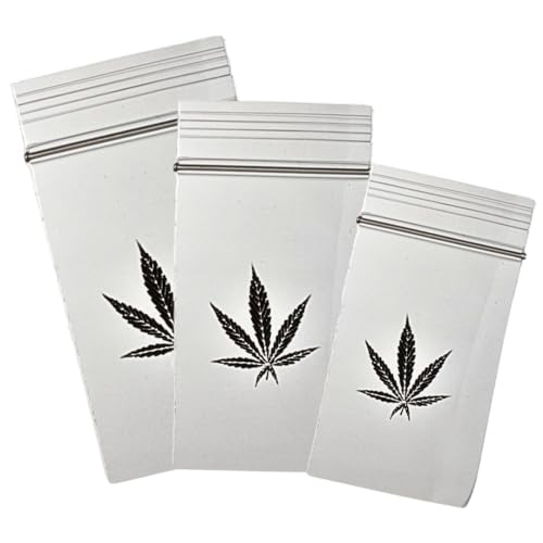 Druckverschluss-Beutel 100 Stück, 4 x 6 cm mit Motiv, Wiederverschließbare Baggys - Zipper Plastik Tütchen Tüten Klein Baggies Zip Poly Bag von Weedness