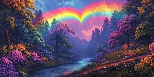 Diamond Painting Baum Diamond Painting Erwachsene groß 20x40cm, Regenbogen Diamond Painting kinder, 5D Diamant Painting Bilder, DIY Crystal Art Embroidery Painting Kit, Home Office Wall Decor W-663 von Wehsaeho