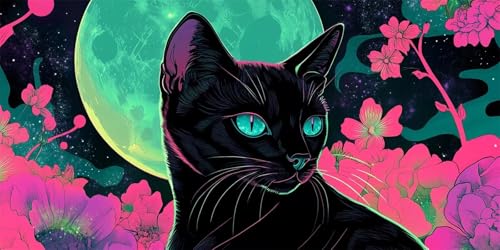 Diamond Painting Katze Diamond Painting Erwachsene groß 20x40cm, Blume Diamond Painting kinder, 5D Diamant Painting Bilder, DIY Crystal Art Embroidery Painting Kit, Home Office Wall Decoration W-190 von Wehsaeho