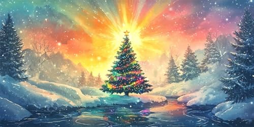 Diamond Painting Weihnachtsbaum Diamond Painting Erwachsene groß 60x120cm, Schneeszene Diamond Painting kinder, 5D Diamant Painting Bilder, DIY Crystal Art Painting Kit, Home Wall Decoration W-646 von Wehsaeho