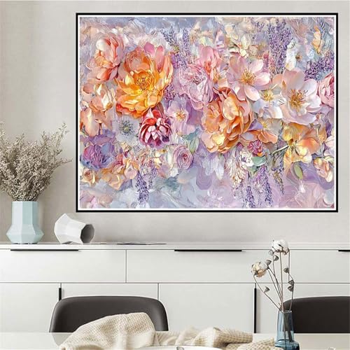 Malen Nach Zahlen Blume Malen Nach Zahlen ab 7 8 9 10 12 Jahre Mädchen Abstrakt, DIY Oil Paint Kreatives Set für Erwachsenee Bastelset mit Pinseln und Acrylfarben, Geschenke für Frauen 40x50cm Q-175 von Wehsaeho