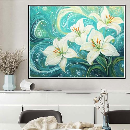 Malen Nach Zahlen Blume Malen Nach Zahlen ab 7 8 9 10 12 Jahre Mädchen Abstrakt, DIY Oil Paint Kreatives Set für Erwachsenee Bastelset mit Pinseln und Acrylfarben, Geschenke für Frauen 40x50cm Q-172 von Wehsaeho