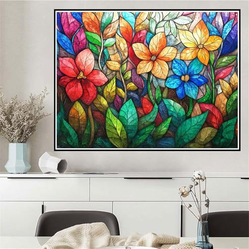 Malen Nach Zahlen Blume Malen Nach Zahlen ab 7 8 9 10 12 Jahre Mädchen Abstrakt, DIY Oil Paint Kreatives Set für Erwachsenee Bastelset mit Pinseln und Acrylfarben, Geschenke für Frauen 40x50cm Q-174 von Wehsaeho