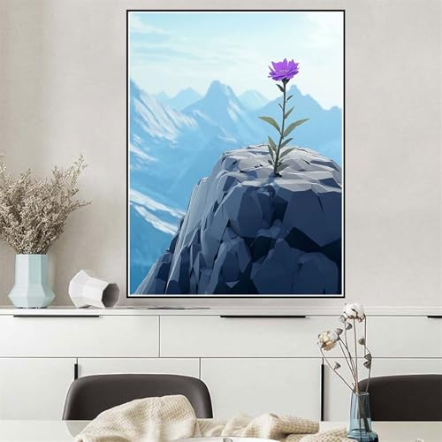 Malen Nach Zahlen Blume Malen Nach Zahlen ab 7 8 9 10 12 Jahre Mädchen Berg, Einfaches DIY Oil Paint Kreatives Set für Erwachsenee Bastelset, Pinseln und Acrylfarben,Geschenke für Frauen 40x50cm Q-900 von Wehsaeho