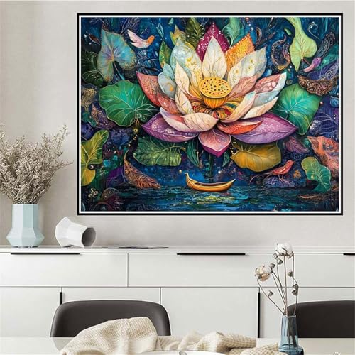 Malen Nach Zahlen Blume Malen Nach Zahlen ab 7 8 9 10 12 Jahre Mädchen Boot, Einfaches DIY Oil Paint Kreatives Set für Erwachsenee Bastelset, Pinseln und Acrylfarben,Geschenke für Frauen 70x95cm Q-177 von Wehsaeho