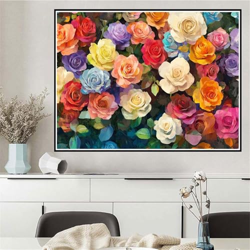 Malen Nach Zahlen Blume Malen Nach Zahlen ab 7 8 9 10 12 Jahre Mädchen Farbe, DIY Oil Paint Kreatives Set für Erwachsenee Bastelset, Pinseln und Acrylfarben, Geschenke für Frauen 40x50cm Q-164 von Wehsaeho