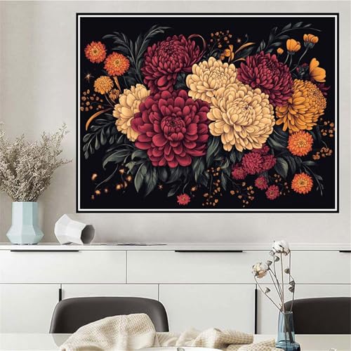 Malen Nach Zahlen Blume Malen Nach Zahlen ab 7 8 9 10 12 Jahre Mädchen Farbe, DIY Oil Paint Kreatives Set für Erwachsenee Bastelset, Pinseln und Acrylfarben, Geschenke für Frauen 40x50cm Q-169 von Wehsaeho